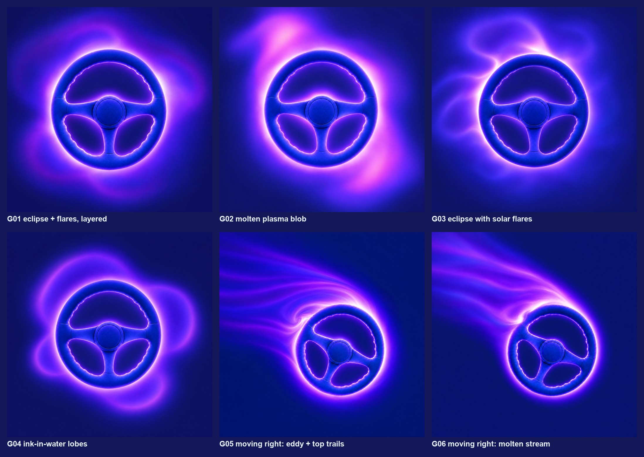 Round G glow variations