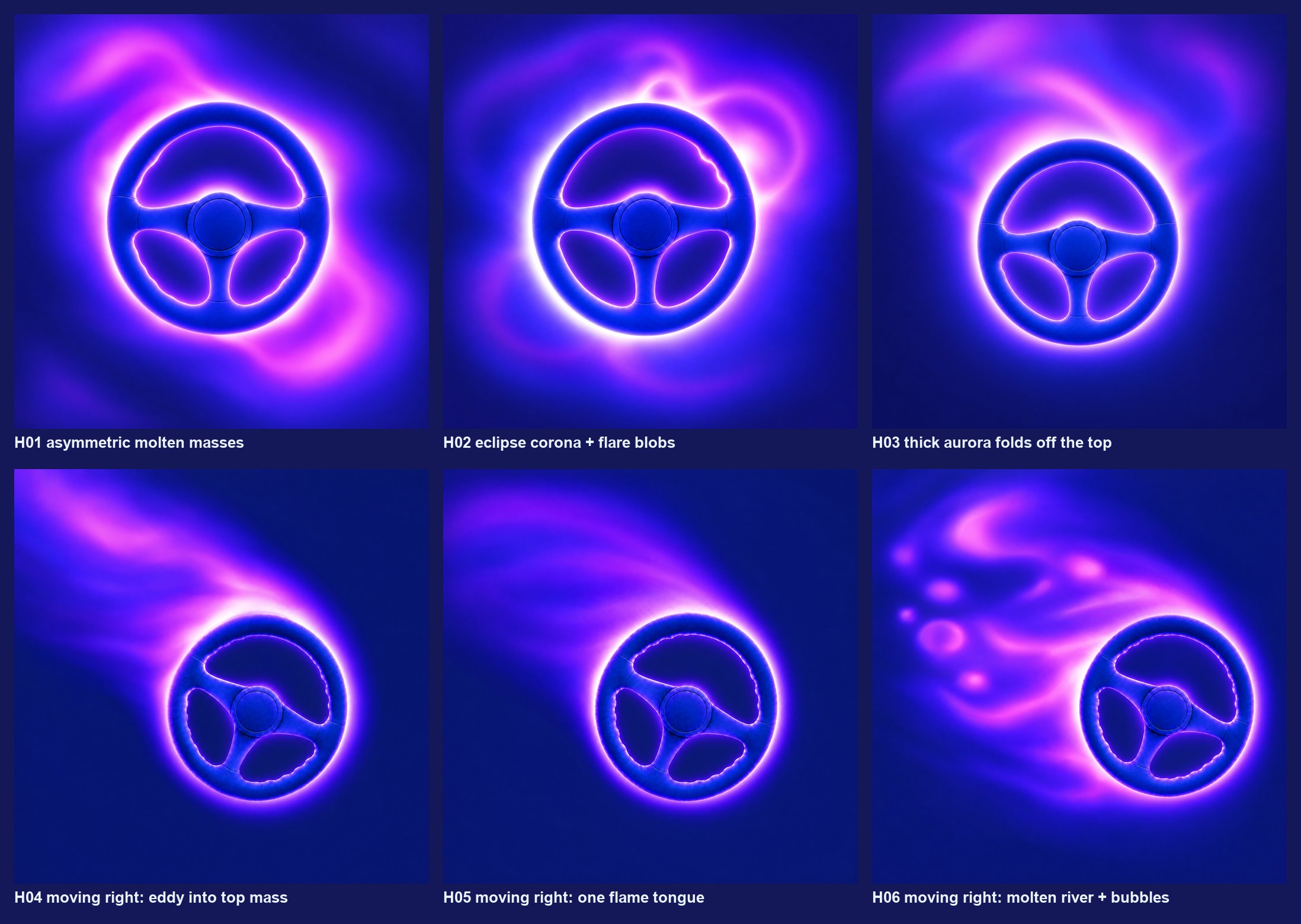 Round H glow variations